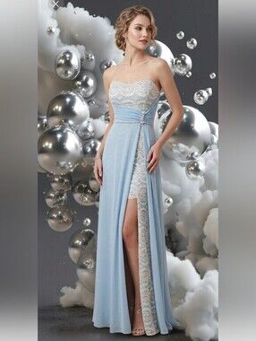 Teeze Me Juniors Sky Blue Lace Illusion Dress